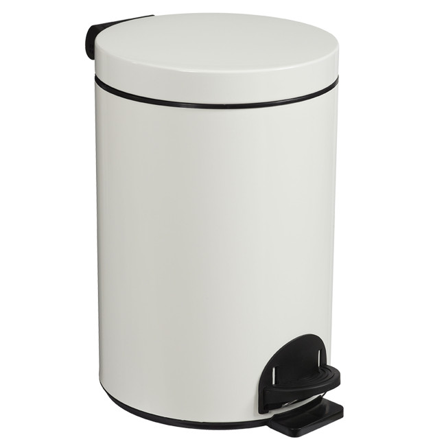 Hysia Metal Pedal Round Trash Can - 14L - beige 1019
