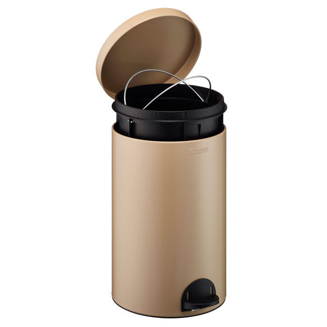 Hysia Metal Pedal Round Trash Can - 20L - beige 1019