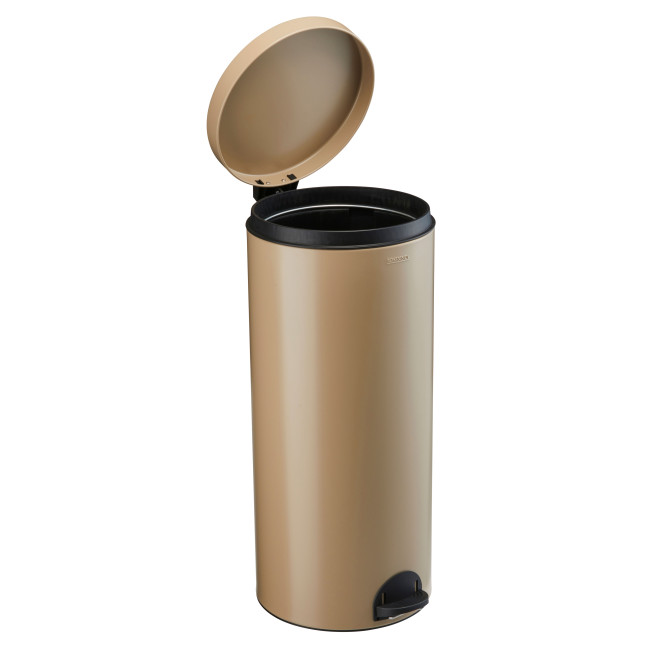 Hysia Metal Pedal Round Trash Can - 30L - beige 1019