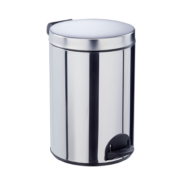 Hysia Pedal Round Trash In Stainless Steel - 14L