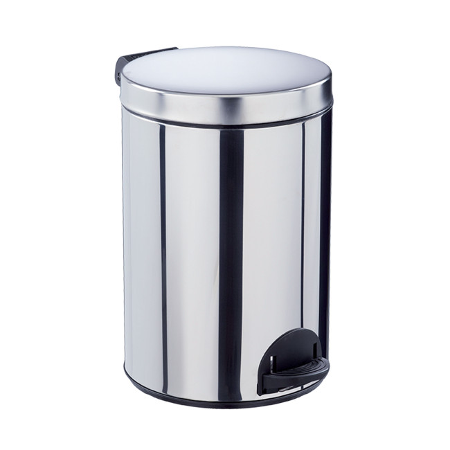 Hysia Pedal Round Trash In Stainless Steel - 14L