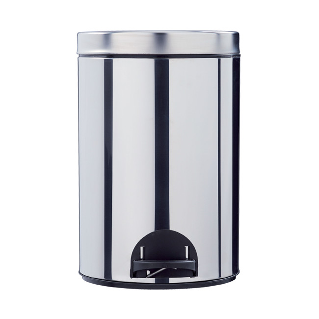 Hysia Pedal Round Trash In Stainless Steel - 14L