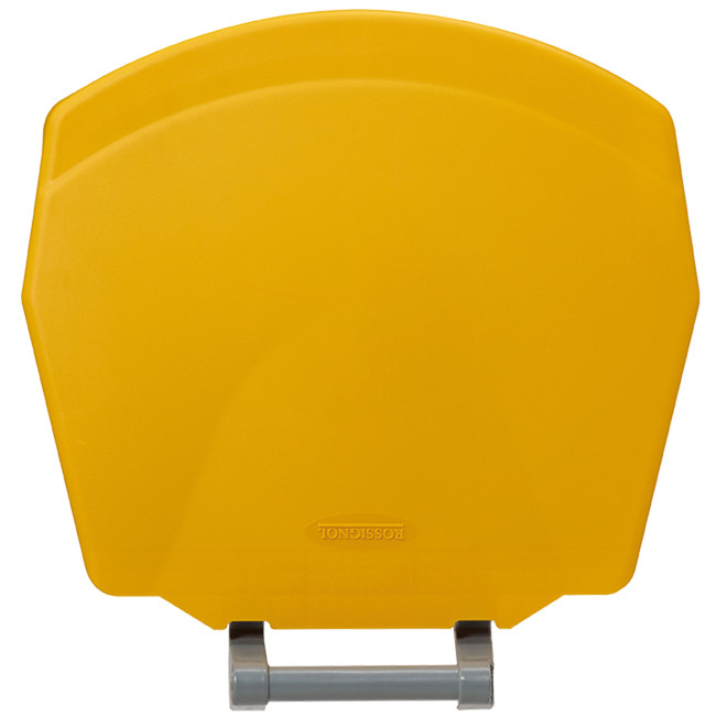 90L Ritmy HDPE / Stainless Mobile Pedal Trash Bin - white / white