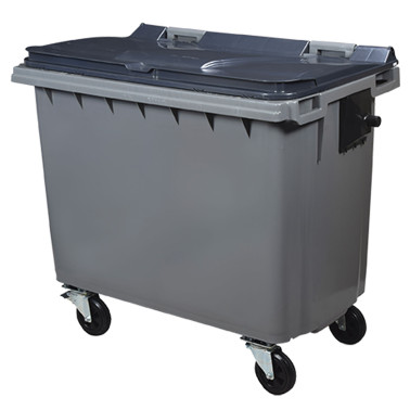 Plastic Orkea 4 Wheel Container (HDPE) - 660L - gray / blue