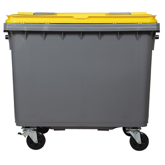 Plastic Orkea 4 Wheel Container (HDPE) - 660L - gray / blue