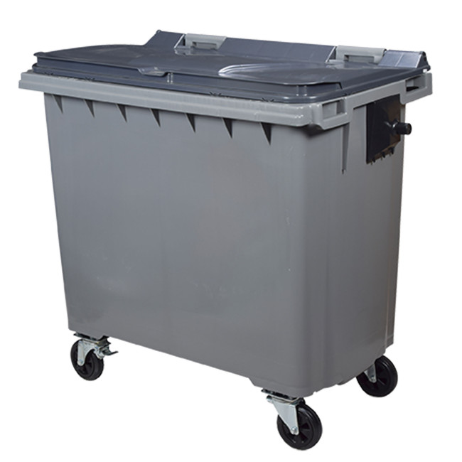 Plastic Orkea 4 Wheel Container (HDPE) - 770L - gray / blue
