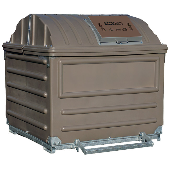 Biodaste Container 2000L Bio Plastic Nileo (PEBD) / galvanized steel - brown 8025