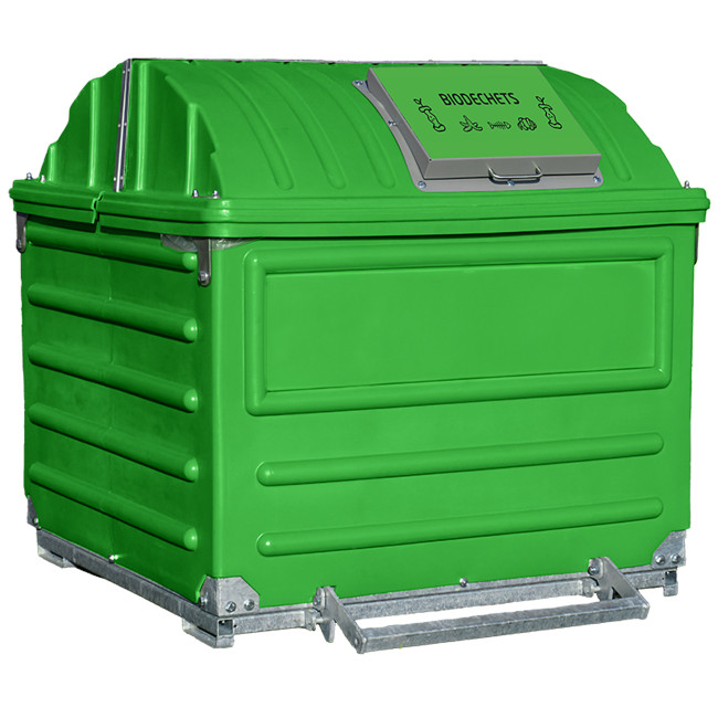 Biodaste Container 2000L Bio Plastic Nileo (PEBD) / galvanized steel - brown 8025
