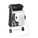 DÉROULEUR BOBINE MOBILE EN MÉTAL AVEC DÉCOUPE PAPIER + SUPPORT-SAC