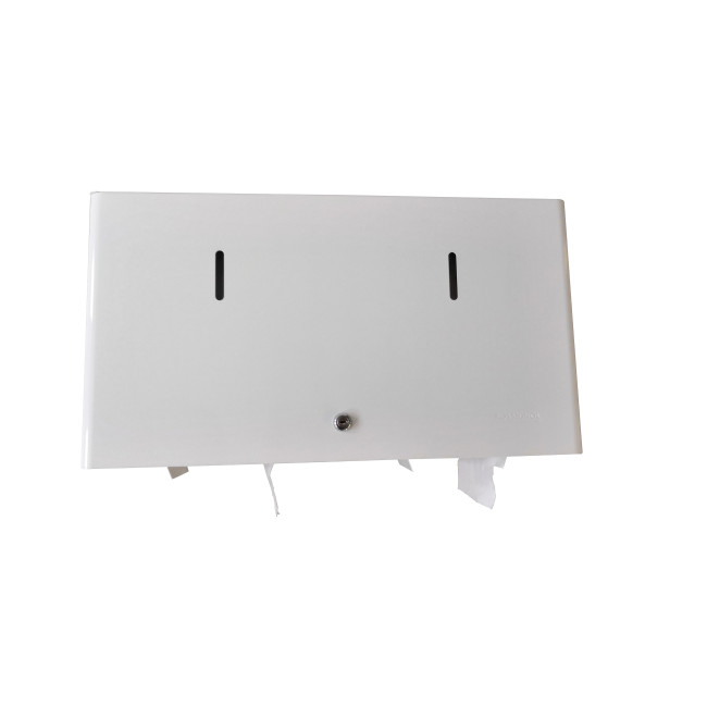 Toilet paper dispenser 2x400m Halba metal - white 9016