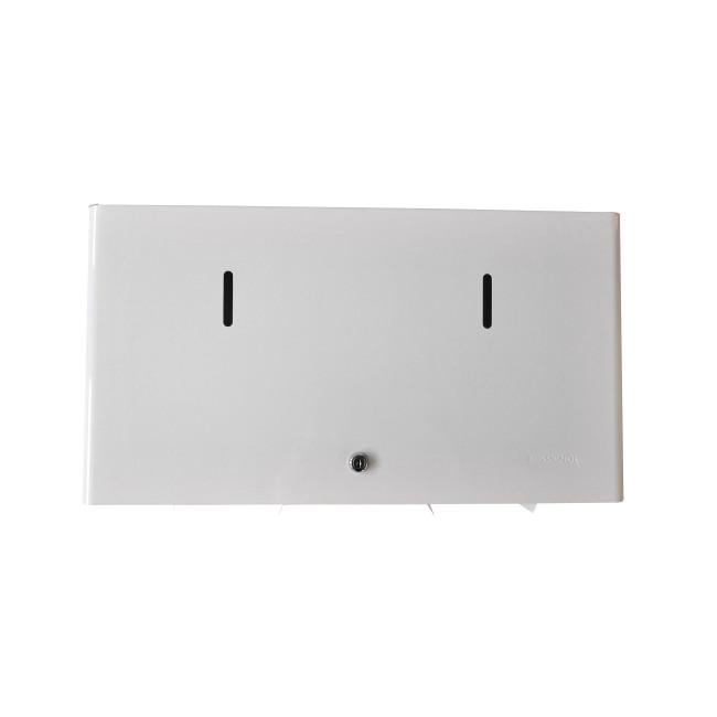 Toilet paper dispenser 2x400m Halba metal - white 9016