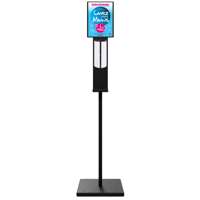 Maneo Metal ABS Disinfection Station on Post - white 9016