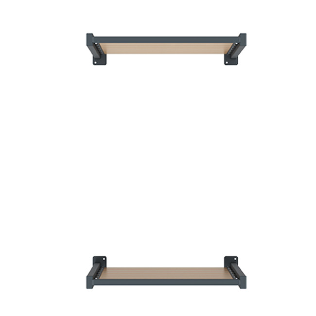 Metal Orkim Container Cache / HPL Blades 2 Pans - Anthracite 7016 / Clear Chene