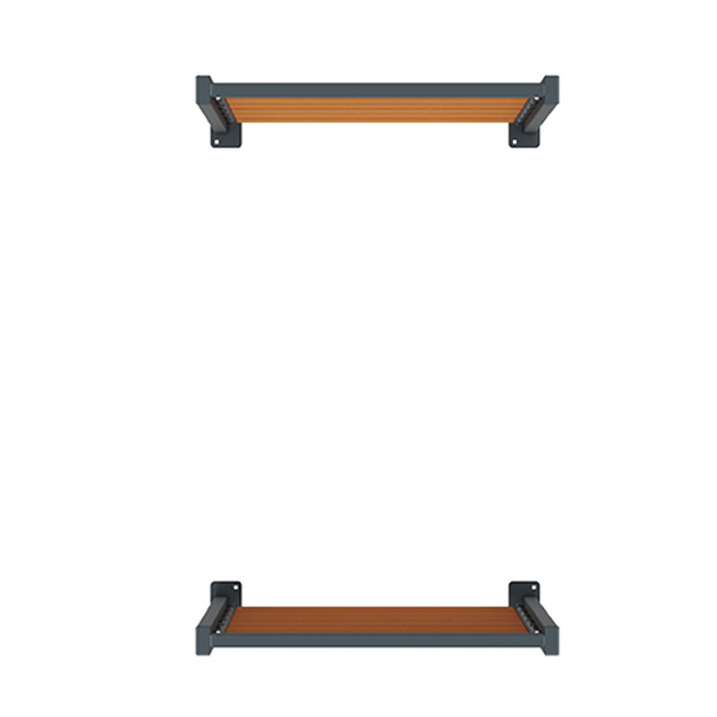 Metal Orkim Container Cache / HPL Blades 2 Pans - Anthracite 7016 / Clear Chene