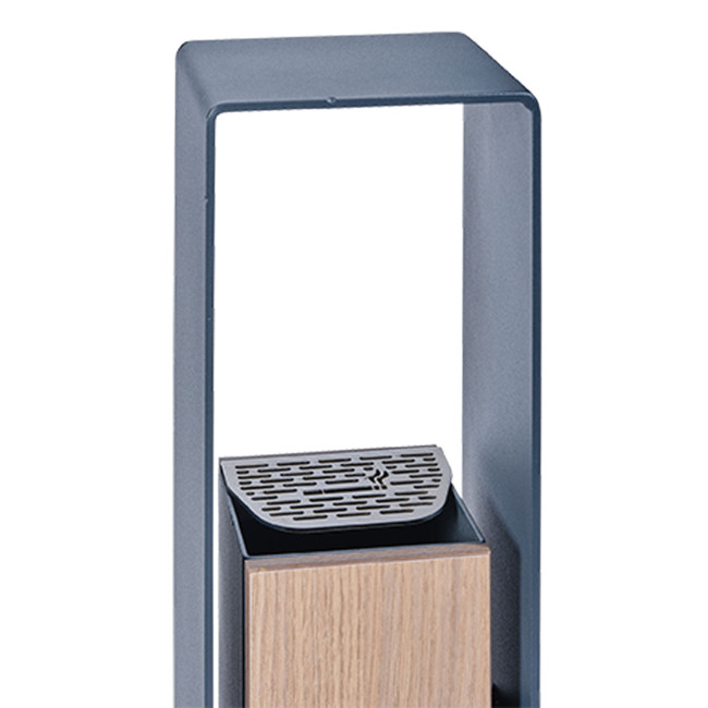 Ashtray 2L Metal Cytan / HPL tok - anthracite 7016 / clear chene