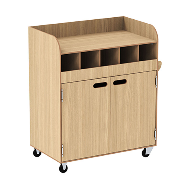 HPL / Metal Deli Mobile Serving With Cutlery Range - Clear Chene