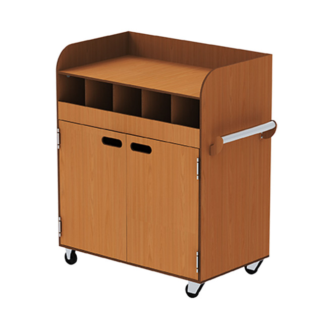 HPL / Metal Deli Mobile Serving With Cutlery Range - Clear Chene