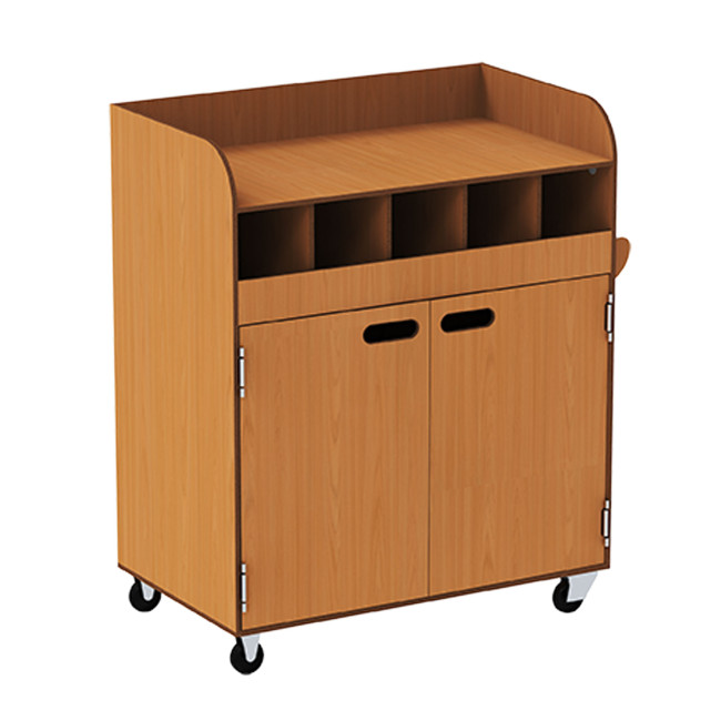 HPL / Metal Deli Mobile Serving With Cutlery Range - Clear Chene