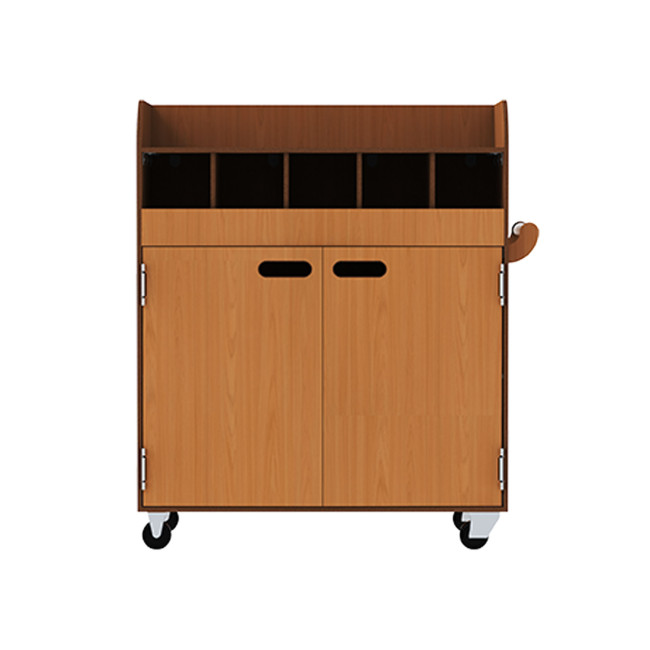 HPL / Metal Deli Mobile Serving With Cutlery Range - Clear Chene