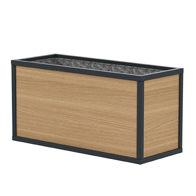 Stratty Planter Metal / HPL Carenée - 80L - anthracite 7016 / clear chene