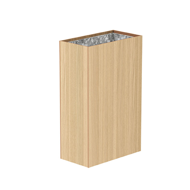High Straty Galvanized Steel Planter / HPL Full - 70L - brut / clear chene