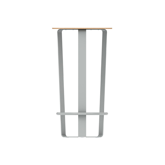 Round standing metal macuis / HPL with footrest - Anthracite 7016 / Clear Chene