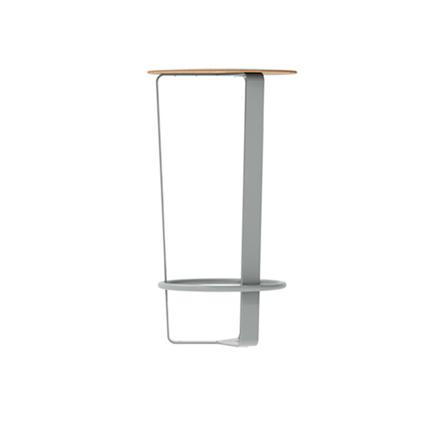 Round standing metal macuis / HPL with footrest - Anthracite 7016 / Clear Chene