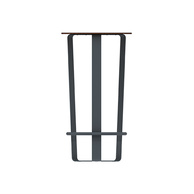 Round standing metal macuis / HPL with footrest - Anthracite 7016 / Clear Chene