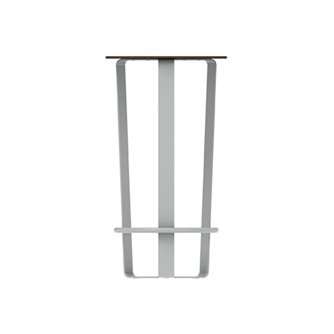Round standing metal macuis / HPL with footrest - Anthracite 7016 / Clear Chene