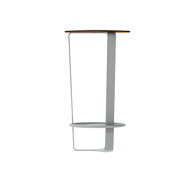 Round standing metal macuis / HPL with footrest - Anthracite 7016 / Clear Chene