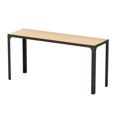 High Rectangle Boldo Metal / HPL HPL Table - 8places - anthracite 7016 / cheen clear