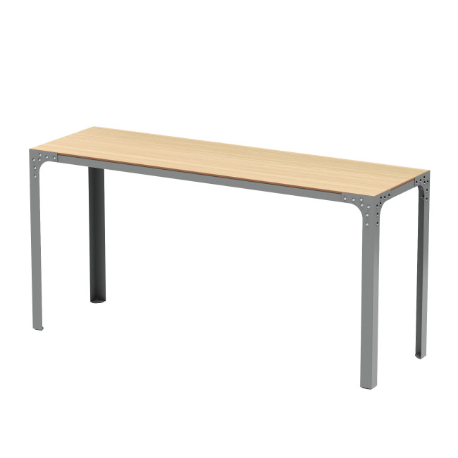 High Rectangle Boldo Metal / HPL HPL Table - 8places - anthracite 7016 / cheen clear