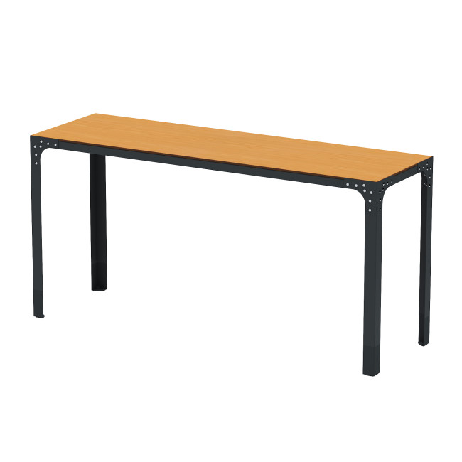 High Rectangle Boldo Metal / HPL HPL Table - 8places - anthracite 7016 / cheen clear