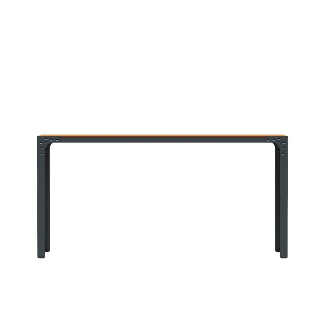 High Rectangle Boldo Metal / HPL HPL Table - 8places - anthracite 7016 / cheen clear