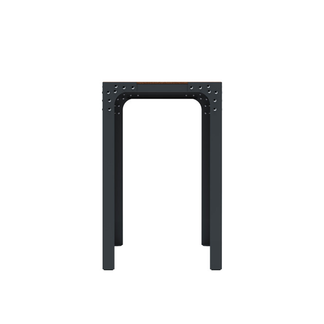 High Rectangle Boldo Metal / HPL HPL Table - 8places - anthracite 7016 / cheen clear