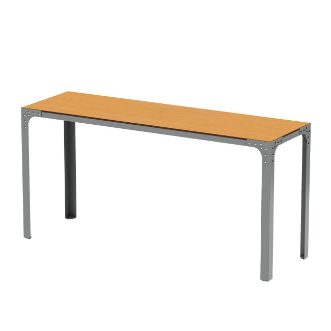 High Rectangle Boldo Metal / HPL HPL Table - 8places - anthracite 7016 / cheen clear