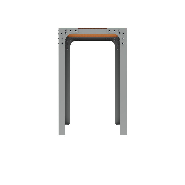 High Rectangle Boldo Metal / HPL HPL Table - 8places - anthracite 7016 / cheen clear