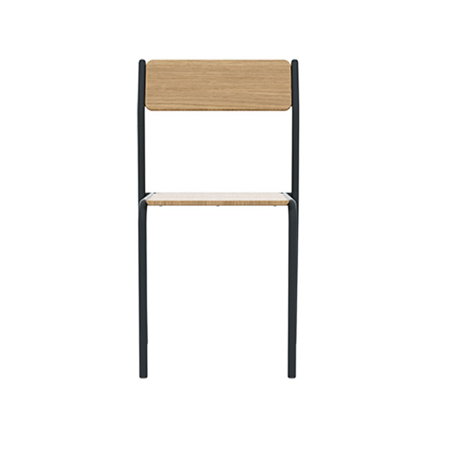 Metal flora chair / HPL - anthracite 7016 / clear chene