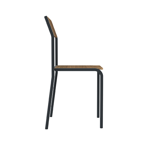 Metal flora chair / HPL - anthracite 7016 / clear chene