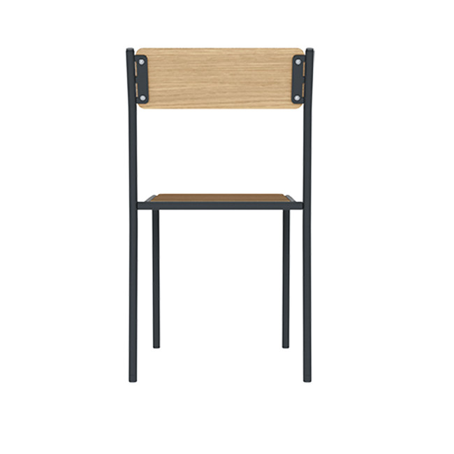 Metal flora chair / HPL - anthracite 7016 / clear chene