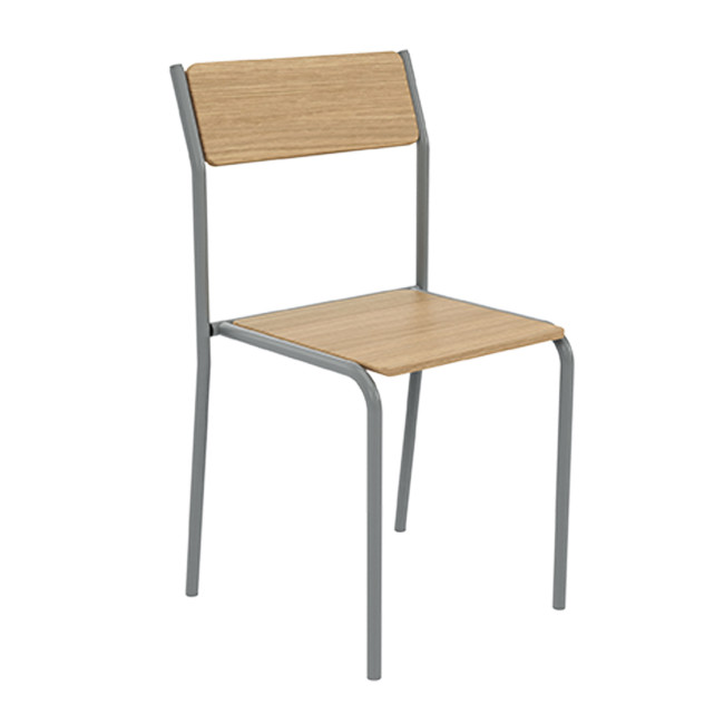 Metal flora chair / HPL - anthracite 7016 / clear chene