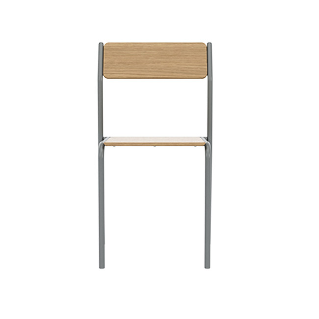 Metal flora chair / HPL - anthracite 7016 / clear chene