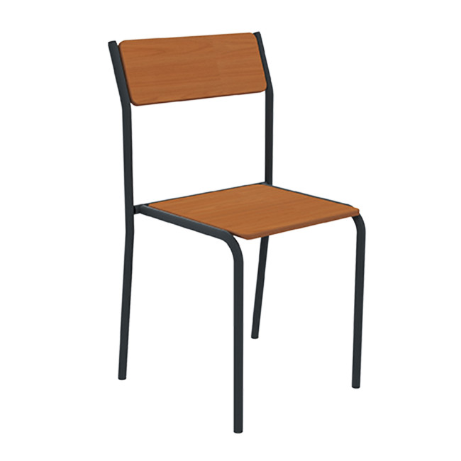 Metal flora chair / HPL - anthracite 7016 / clear chene