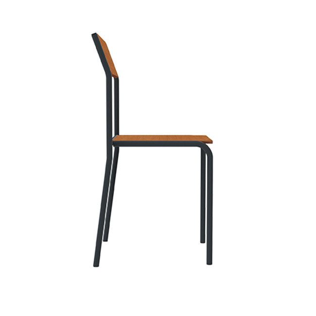 Metal flora chair / HPL - anthracite 7016 / clear chene