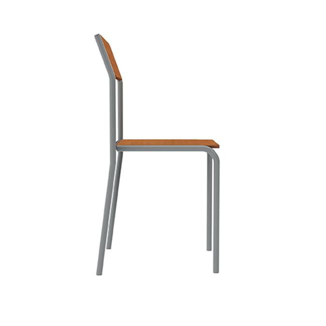 Metal flora chair / HPL - anthracite 7016 / clear chene