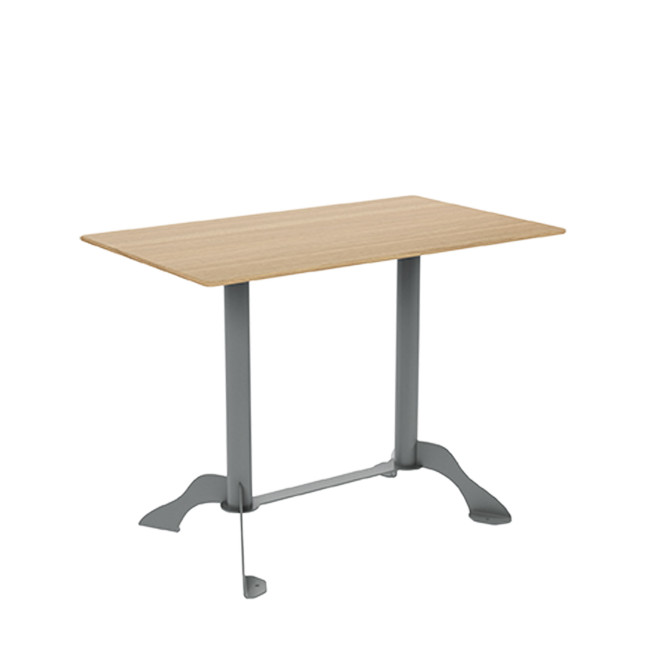 Rectangle Metal Flora Table / HPL - 4places - anthracite 7016 / clear chene