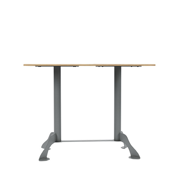 Rectangle Metal Flora Table / HPL - 4places - anthracite 7016 / clear chene
