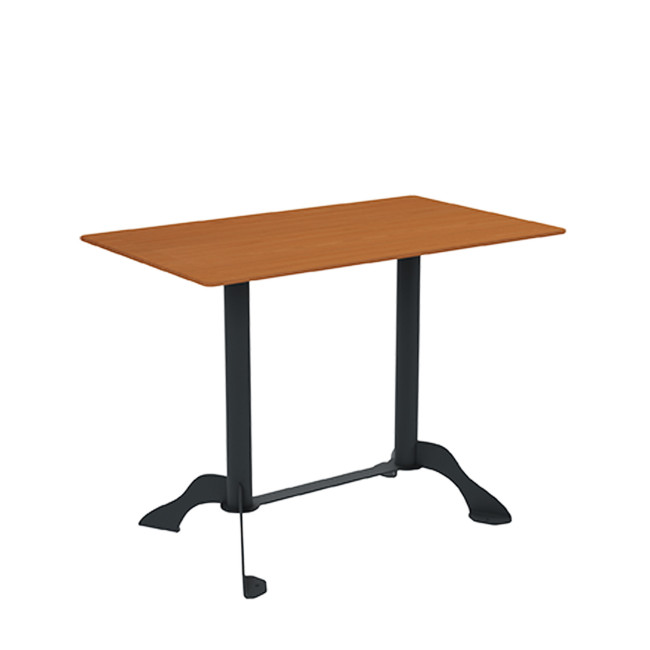 Rectangle Metal Flora Table / HPL - 4places - anthracite 7016 / clear chene