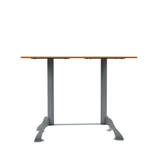 Rectangle Metal Flora Table / HPL - 4places - anthracite 7016 / clear chene