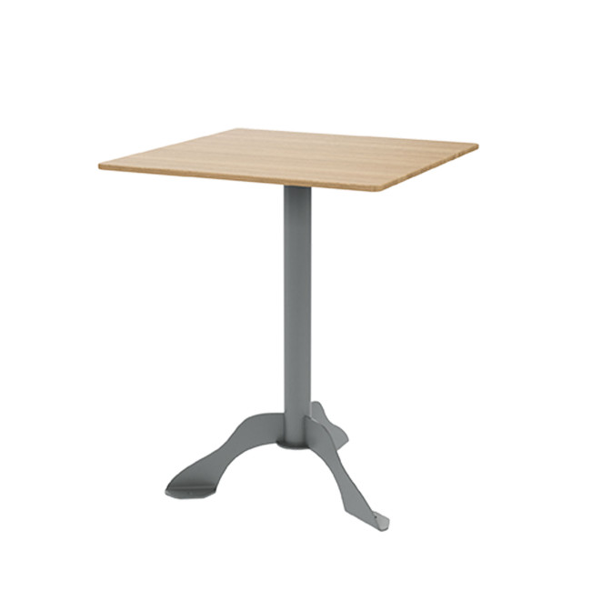 Square Table Metal Flora / HPL - 2places - anthracite 7016 / clear chene
